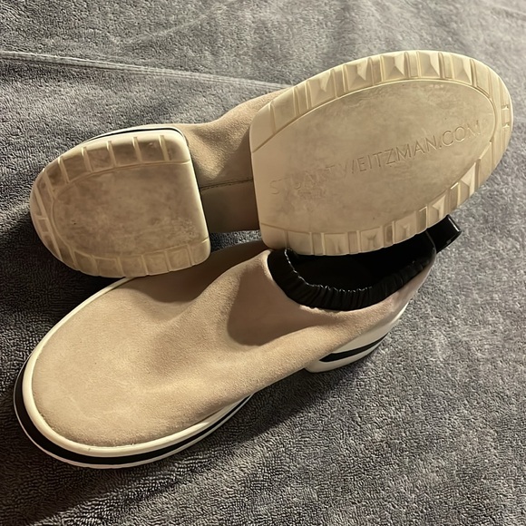 Stuart Weitzman Tan, Cream & Black Suede Sneakers Women’s Size 7 - Picture 7 of 10